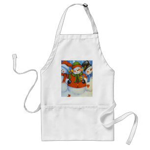3 Happy Snowmen Standard Apron