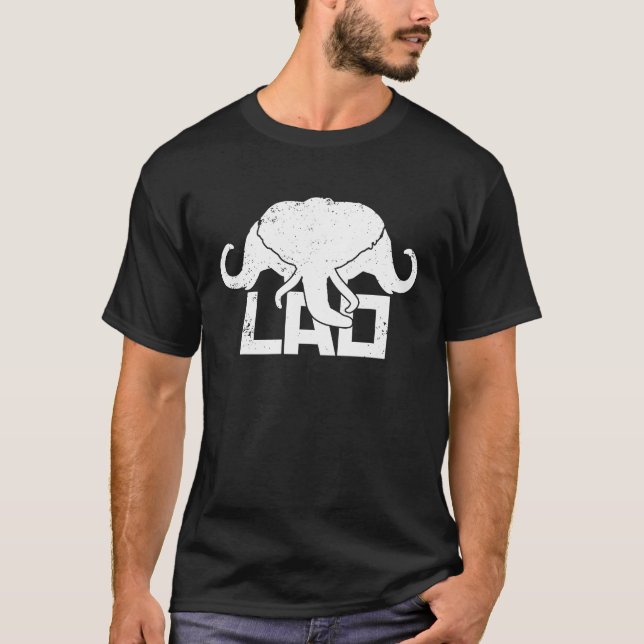 3 Headed Elephant LAO Original Kingdom of Laos Fla T-Shirt (Front)