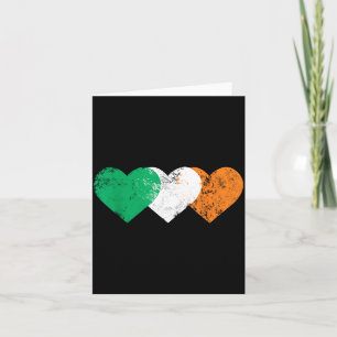 3 Hearts Ireland Flag St. Patricks Day Irish Flags Card