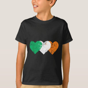 3 Hearts Ireland Flag St. Patricks Day Irish Flags T-Shirt