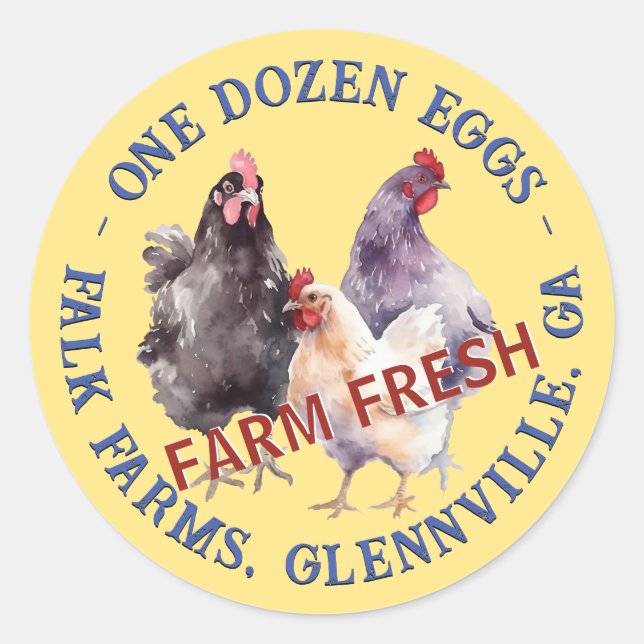 3 Hens One Dozen Farm Fresh Egg Product Label  (Front)
