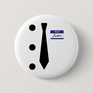 3 Hole Punch Jim Costume Easy Halloween T Shirt  2 Inch Round Button