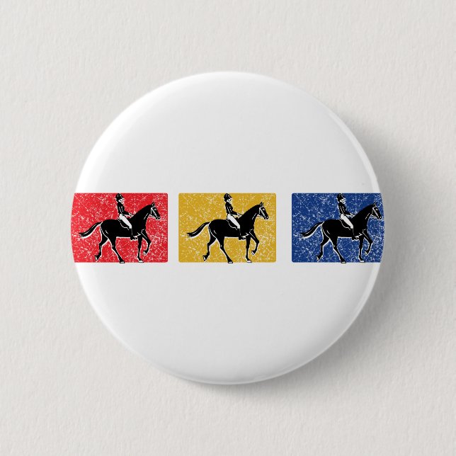 3-Horse-Riders 2 Inch Round Button (Front)