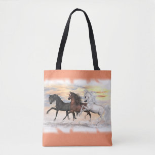 3 Horses All-Over-Print Tote Bag, You Customize