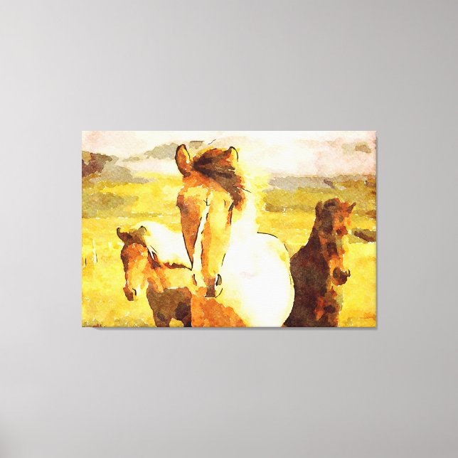 *~* 3 Horses - Mustangs Mountains AR22 Equine Art Canvas Print (Front)