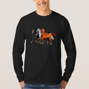 3 Horses Retro Vintage Horse Riding  Horseback Rid T-Shirt