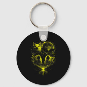 3 howling pig mystic lunar moon eclipse animal3 ho keychain