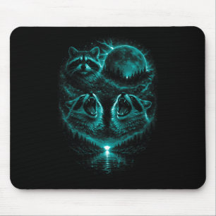 3 howling raccoon cold blue full moon eclipse3 how mouse pad