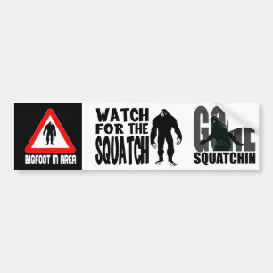 3-in-1 mini Bumper Stickers! Squatch or Bigfoot Sticker