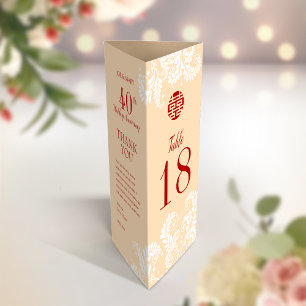 3 in 1 Table number, Menu & thank you card