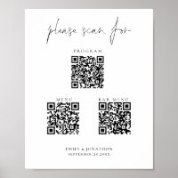 3 in One Qr Codes Bar Menu Program Script Wedding