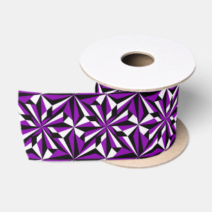 3 Inch Desert Flowers in Purple Satin Ribbon