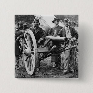 3 inch Ord Rifle Cannon - Civil War 2 Inch Square Button