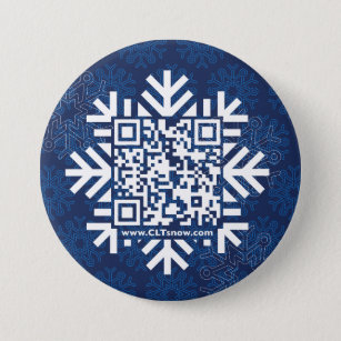 3 inch Round Button with QR-code Snowflake