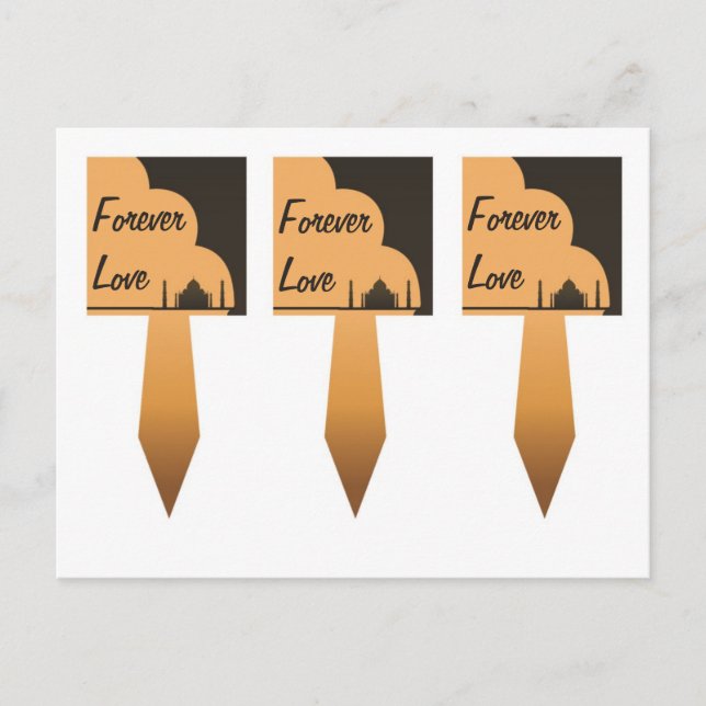 3 Indian Dream Wedding Cup Cake Picks Postcard (Front)