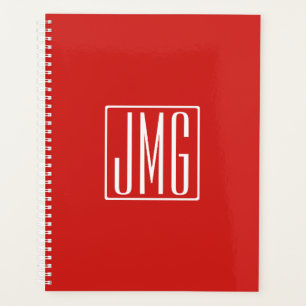 3 Initiales Monogramme   Rouge et blanc (ou couleu