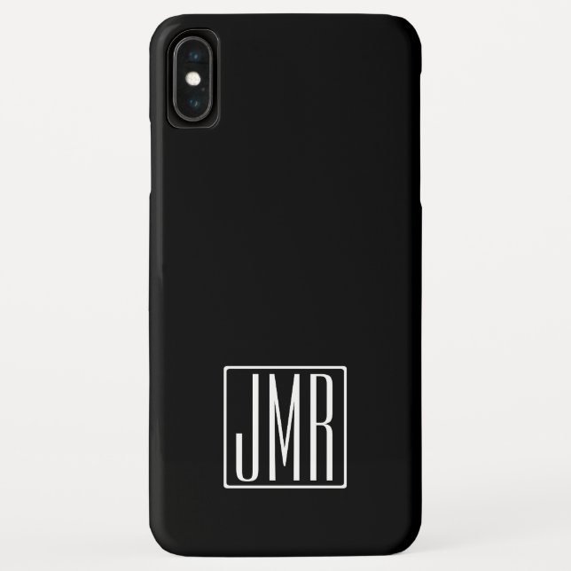 3 Initials Monogram | Black & White (or diy colour Case-Mate iPhone Case (Back)