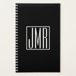 3 Initials Monogram | Black & White (or diy colour Planner<br><div class="desc">Your three initials monogrammed.</div>