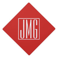 3 Initials Monogram | Red & White (or diy colour)