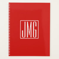 3 Initials Monogram | Red & White (or diy colour)