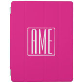 3 Initials Monogram | White On Hot Pink iPad Cover (Front)