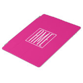 3 Initials Monogram | White On Hot Pink iPad Cover (Side)
