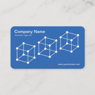 3 Isometric Cubes - White on Blueprint Blue Business Card