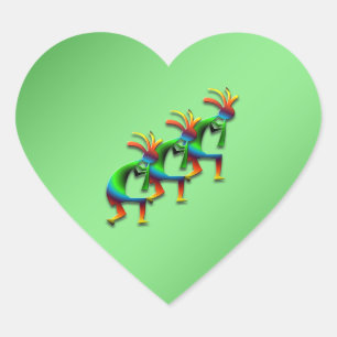 3 Kokopelli #29 Heart Sticker