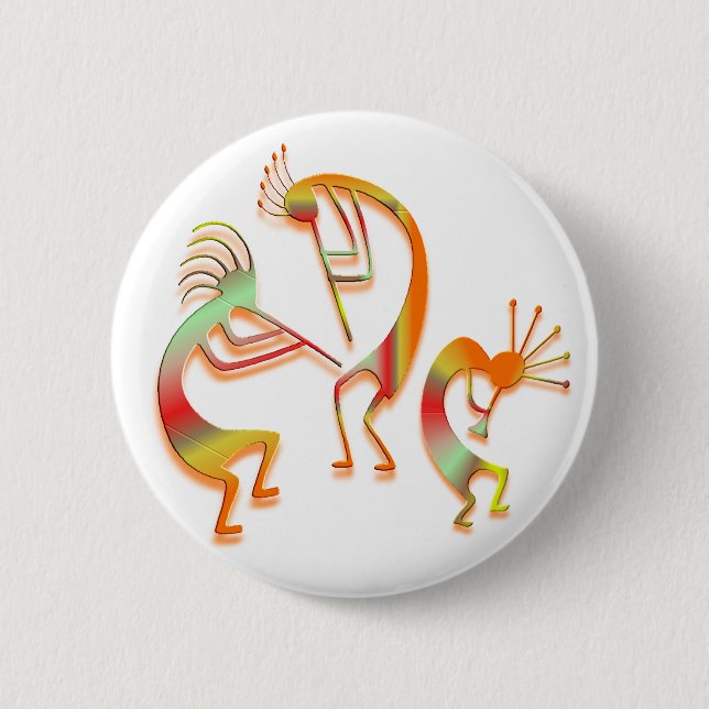 3 Kokopelli #51 2 Inch Round Button (Front)