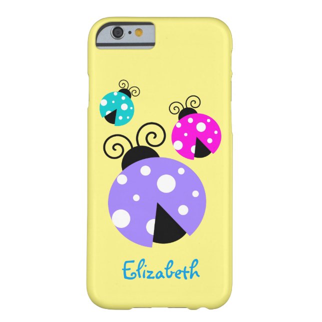 3 Ladybugs in Purple Pink and Blue Personalized Case-Mate iPhone Case (Back)