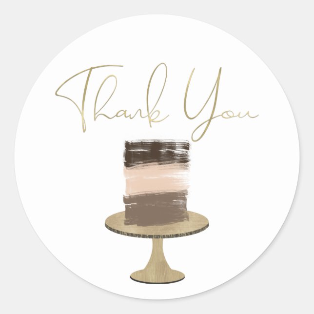 3 Layer Cake Elegant Modern Classic Round Sticker (Front)