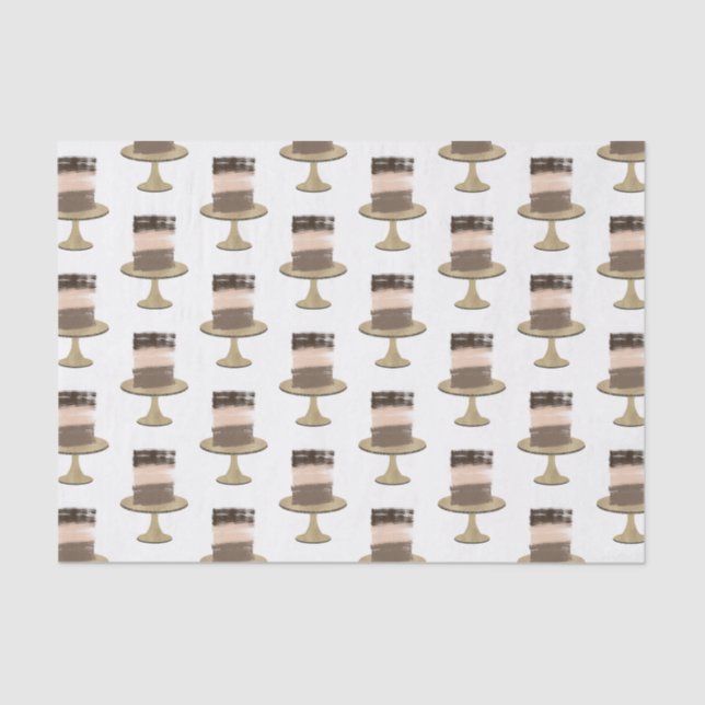 3 Layer Cake Modern Elegant Rustic Bridal Shower  Tissue Paper (Front)