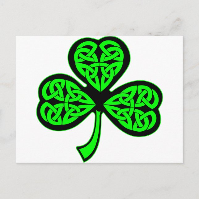 3 Leaf Celtic Shamrock Postcard (Front)