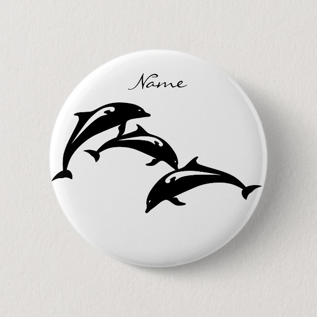 3 Leaping Porpoises Thunder_Cove 2 Inch Round Button (Front)