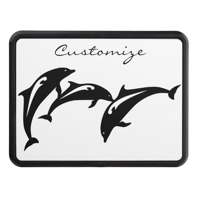 3 Leaping Porpoises Thunder_Cove Trailer Hitch Cover (Front)