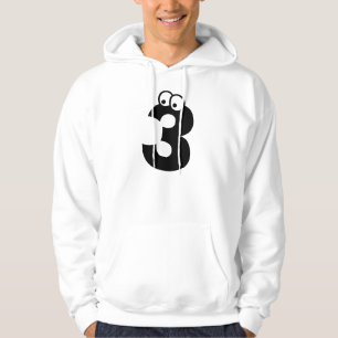 3, letter with eyeballs hoodie