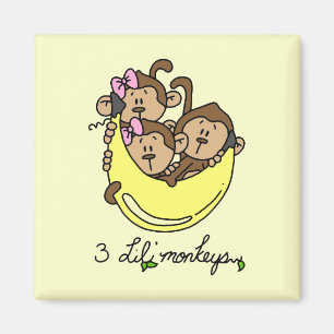 3 Li'l Monkeys Tshirts and Gifts Magnet