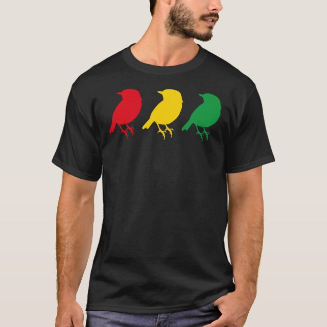 3 Little Birds - Three Birds Rasta Colors Bob Song T-Shirt (Front)