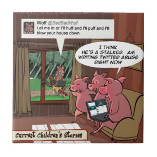 3 Little Social Media Savvy Pigs Tile