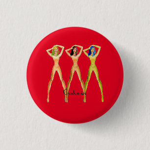 3 long-legged Ladies Standing Thunder_Cove 1 Inch Round Button
