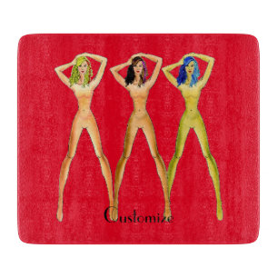3 long-legged Ladies Standing Thunder_Cove Cutting Board