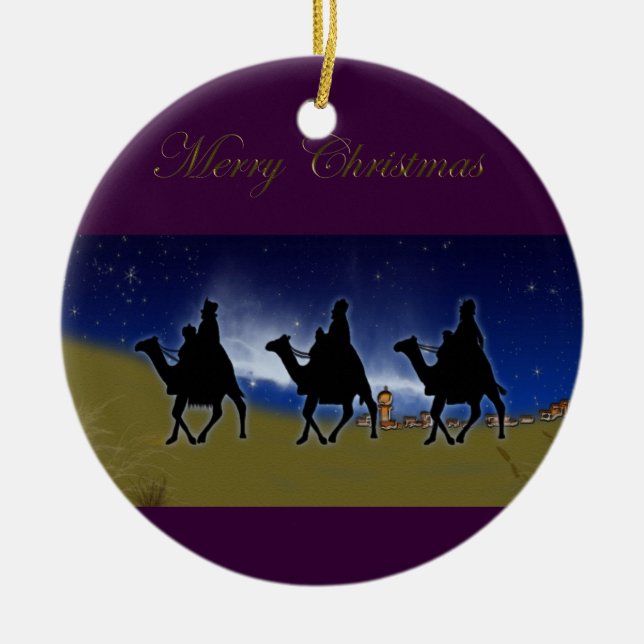3 Mages Bethléem Ornement de Noël (Devant)