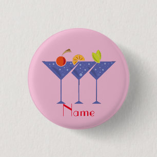 3 Martini Cocktails Thunder_Cove 1 Inch Round Button