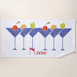 3 Martini Cocktails Thunder_Cove  Beach Towel