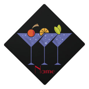 3 Martini Cocktails Thunder_Cove Graduation Cap Topper