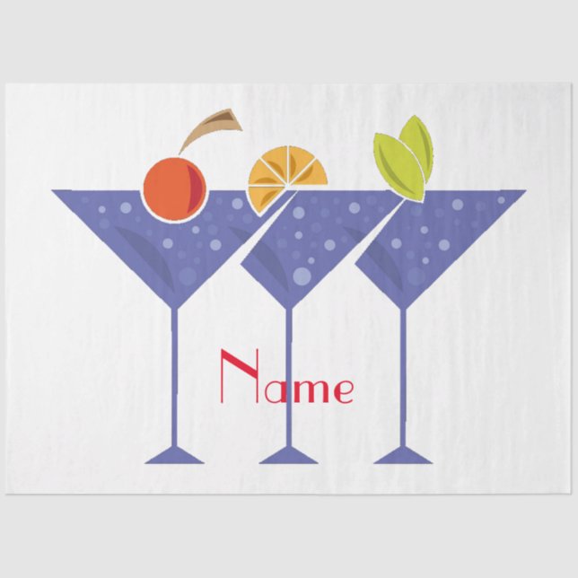 3 Martini Cocktails Thunder_Cove Tissue Paper (Front)