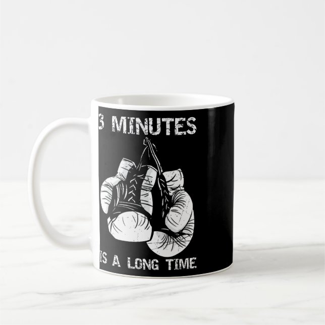 3 Minutes Is A Long Time Funny Boxing  Coffee Mug (Left)