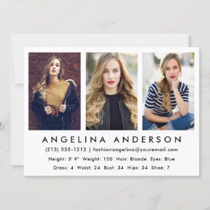 3 Modèle photo Actor Carte Comp Wht