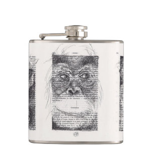 3 Monkeys Chinese New Year 2016 Personalized Flask