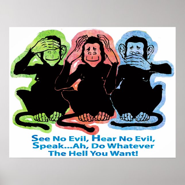 3 Monkeys Poster (Front)